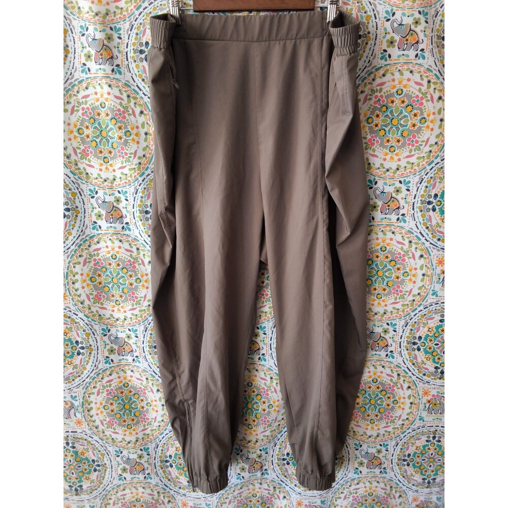 Old Navy Tech Dry Joggers Pants Womens 3X Stretch Tan Brown Pockets Leg Zip